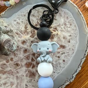 Charming Elephant Keychain with Beads